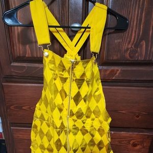 Hot Topic Birds of Prey Harley Quinn Yellow Overalls